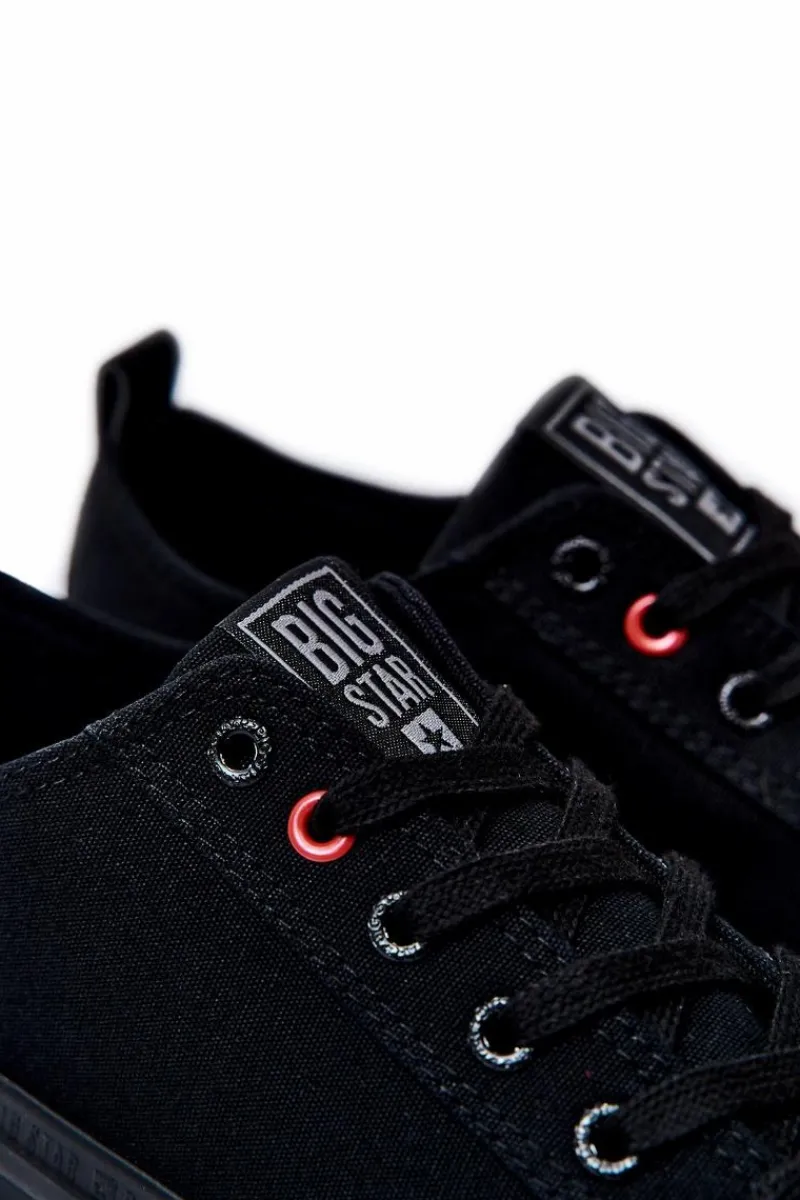 Trampki Męskie Big Star|Trampki Niskie>Big Star Shoes Męskie Materiałowe Trampki BIG STAR JJ174003 Czarne