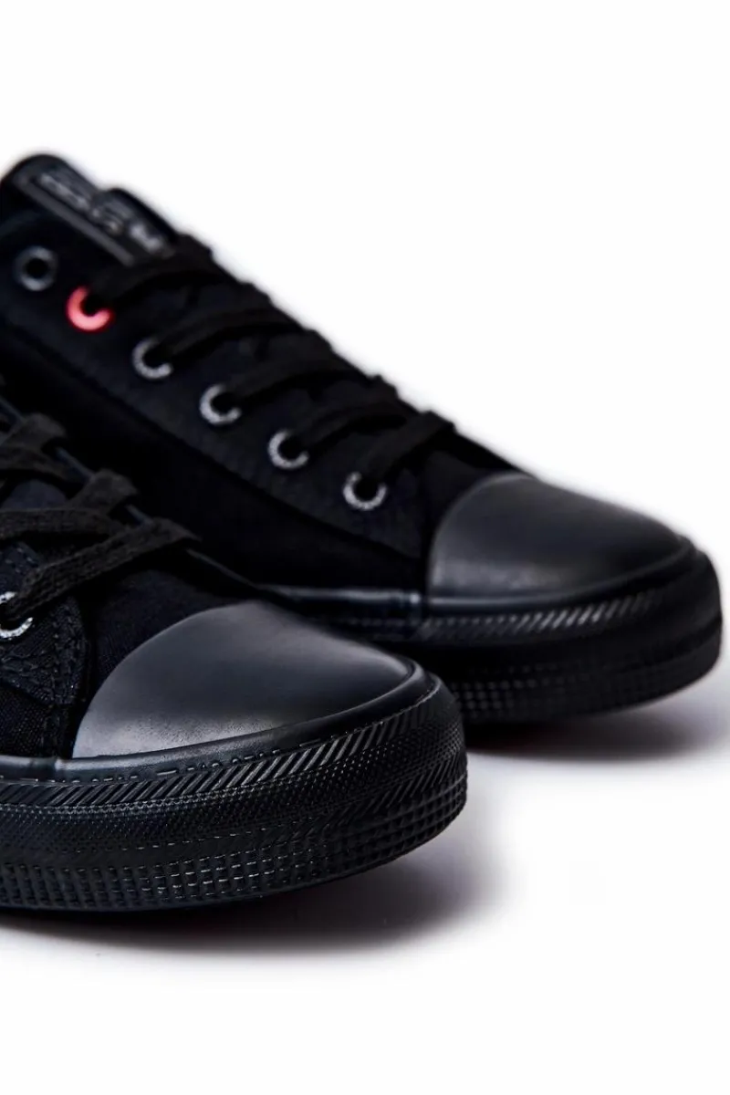 Trampki Męskie Big Star|Trampki Niskie>Big Star Shoes Męskie Materiałowe Trampki BIG STAR JJ174003 Czarne