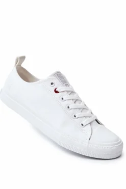 Hot Męskie Materiałowe Trampki BIG STAR JJ174001 Białe Męskie Trampki Męskie Big Star|Trampki Niskie