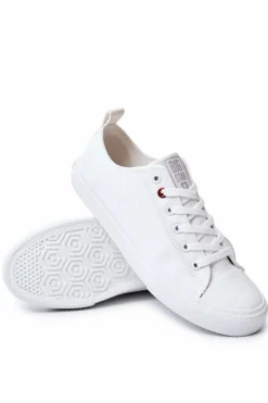 Hot Męskie Materiałowe Trampki BIG STAR JJ174001 Białe Męskie Trampki Męskie Big Star|Trampki Niskie