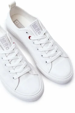Hot Męskie Materiałowe Trampki BIG STAR JJ174001 Białe Męskie Trampki Męskie Big Star|Trampki Niskie