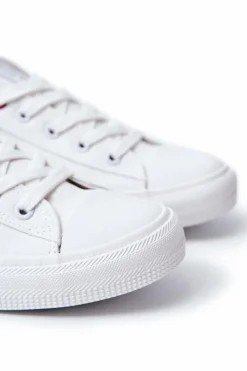 Hot Męskie Materiałowe Trampki BIG STAR JJ174001 Białe Męskie Trampki Męskie Big Star|Trampki Niskie