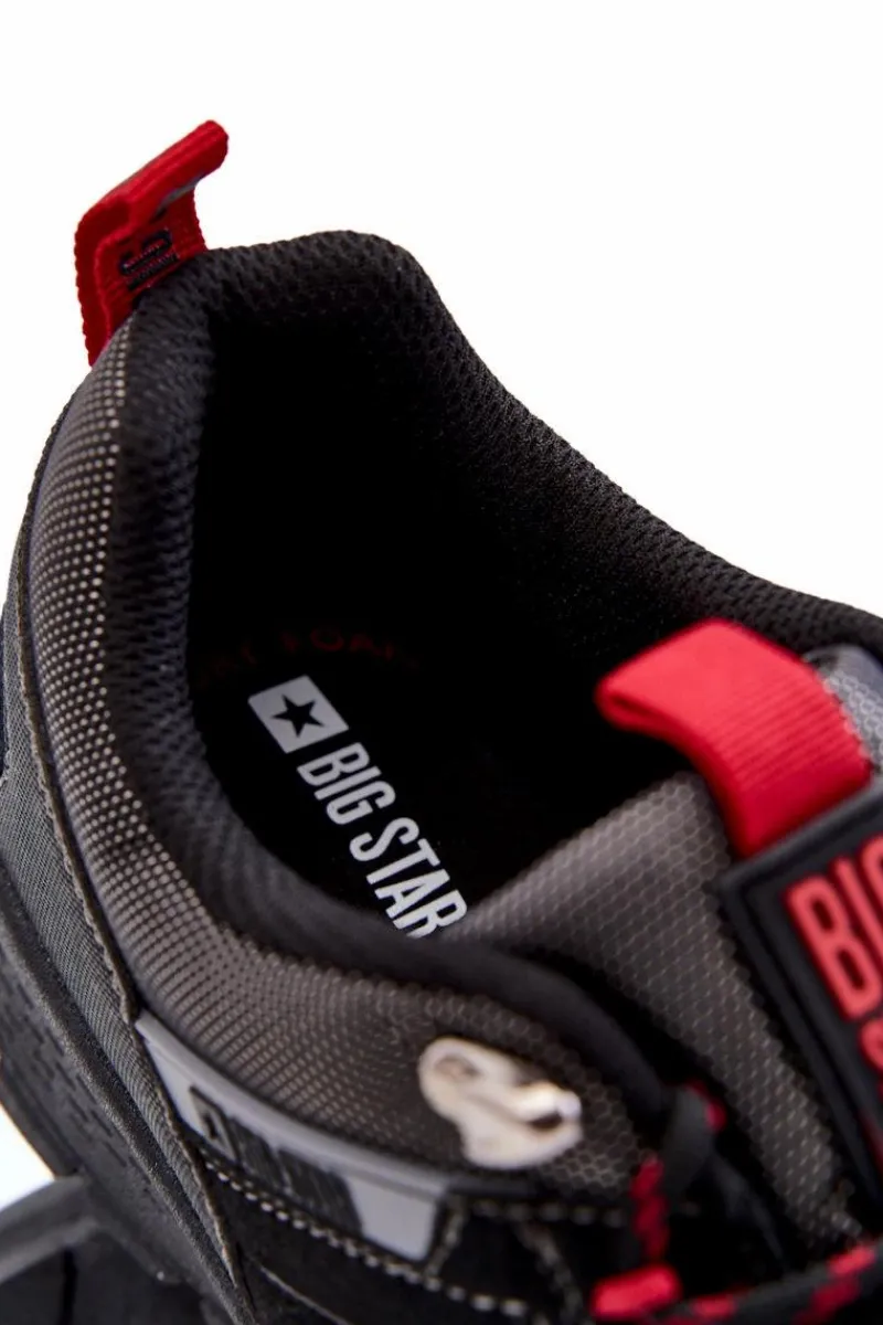 Obuwie Trekkingowe Męskie|Obuwie Sportowe Męskie>Big Star Shoes Męskie Niskie Buty Trekkingowe Memory Foam Big Star KK174126 Czarne