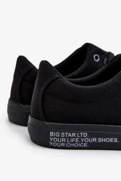 Hot Męskie Niskie Materiałowe Trampki Big Star LL174078 Czarne Męskie Trampki Męskie Big Star|Trampki Niskie