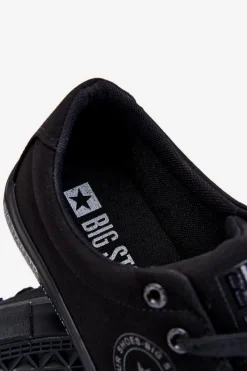 Hot Męskie Niskie Materiałowe Trampki Big Star LL174078 Czarne Męskie Trampki Męskie Big Star|Trampki Niskie