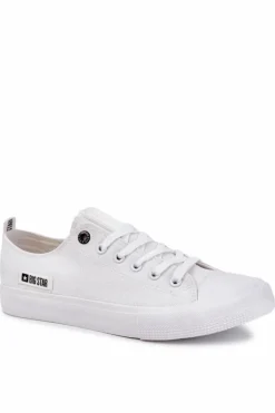 Trampki Męskie Big Star|Trampki Niskie>Big Star Shoes Męskie Niskie Materiałowe Trampki Big Star KK174006 Białe Biały