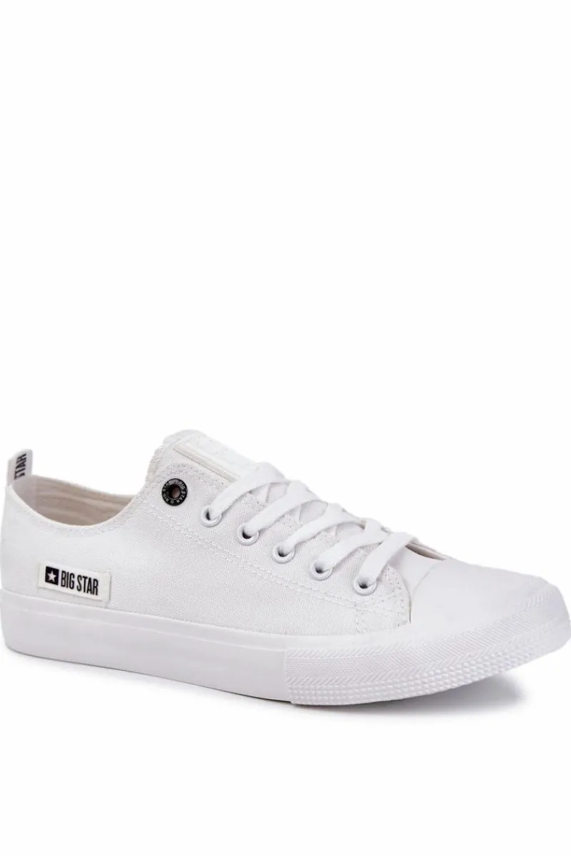 Trampki Męskie Big Star|Trampki Niskie>Big Star Shoes Męskie Niskie Materiałowe Trampki Big Star KK174006 Białe Biały