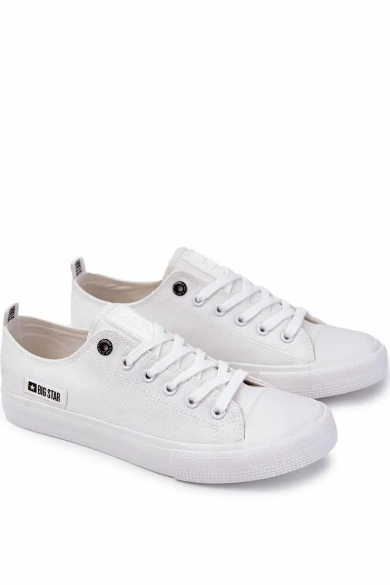 Trampki Męskie Big Star|Trampki Niskie>Big Star Shoes Męskie Niskie Materiałowe Trampki Big Star KK174006 Białe Biały