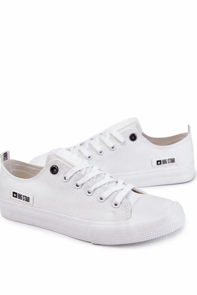 Trampki Męskie Big Star|Trampki Niskie>Big Star Shoes Męskie Niskie Materiałowe Trampki Big Star KK174006 Białe Biały