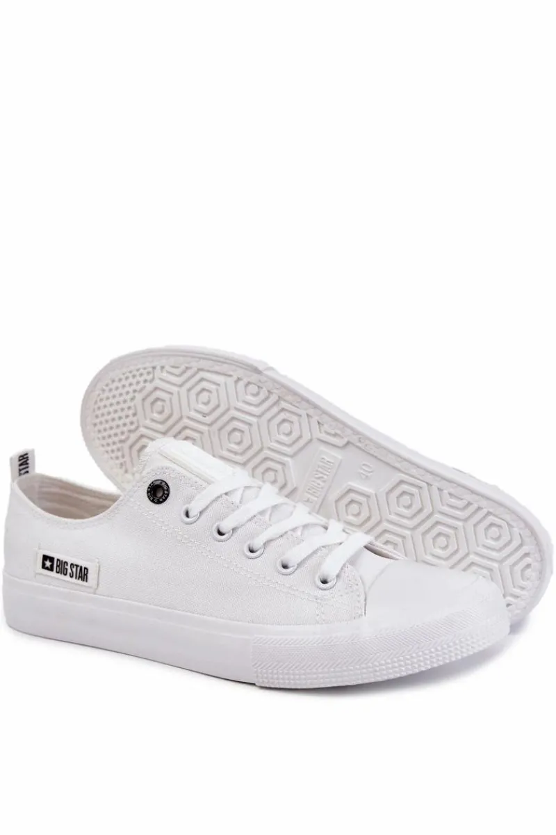 Trampki Męskie Big Star|Trampki Niskie>Big Star Shoes Męskie Niskie Materiałowe Trampki Big Star KK174006 Białe Biały