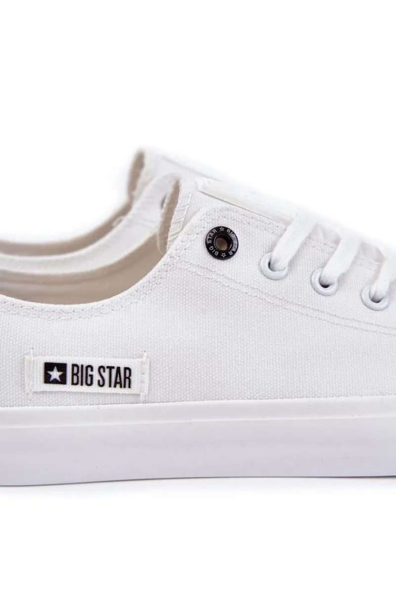 Trampki Męskie Big Star|Trampki Niskie>Big Star Shoes Męskie Niskie Materiałowe Trampki Big Star KK174006 Białe Biały