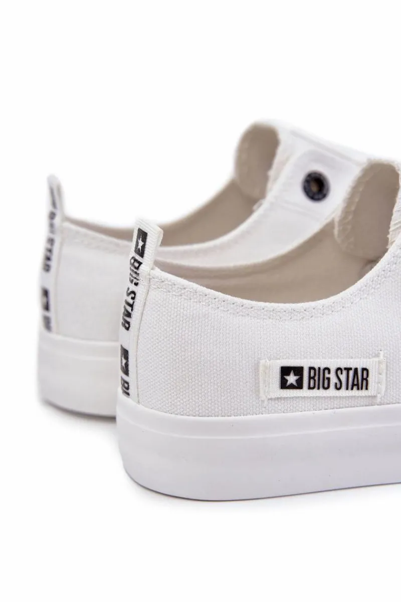 Trampki Męskie Big Star|Trampki Niskie>Big Star Shoes Męskie Niskie Materiałowe Trampki Big Star KK174006 Białe Biały