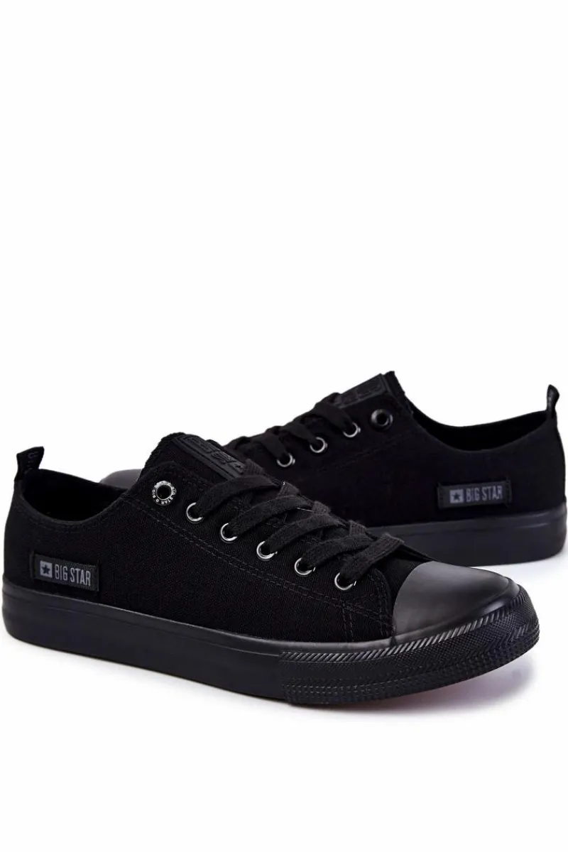 Big Star Shoes Męskie Niskie Materiałowe Trampki Big Star KK174007 Czarne