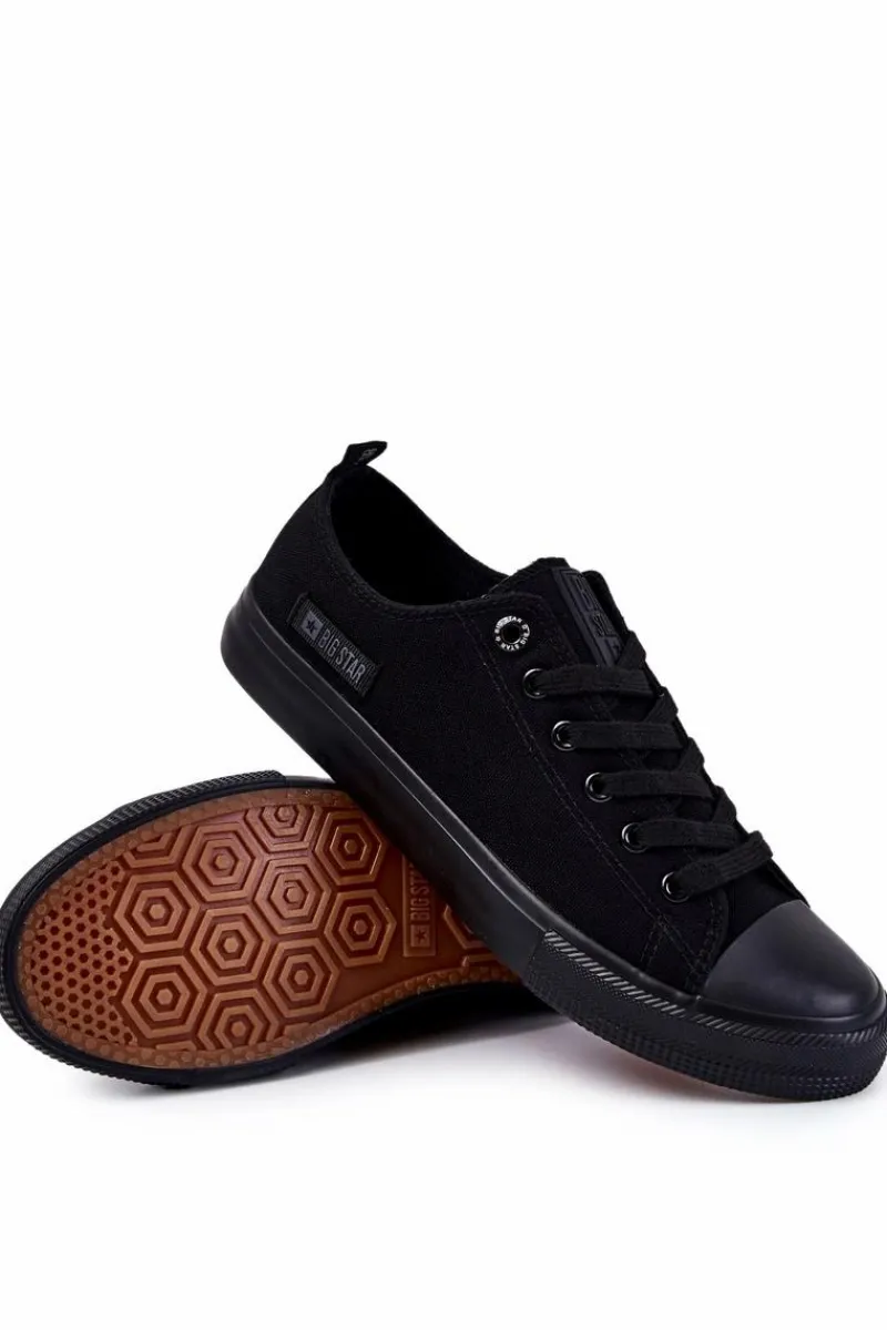 Big Star Shoes Męskie Niskie Materiałowe Trampki Big Star KK174007 Czarne