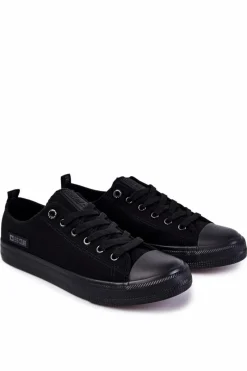 Big Star Shoes Męskie Niskie Materiałowe Trampki Big Star KK174007 Czarne