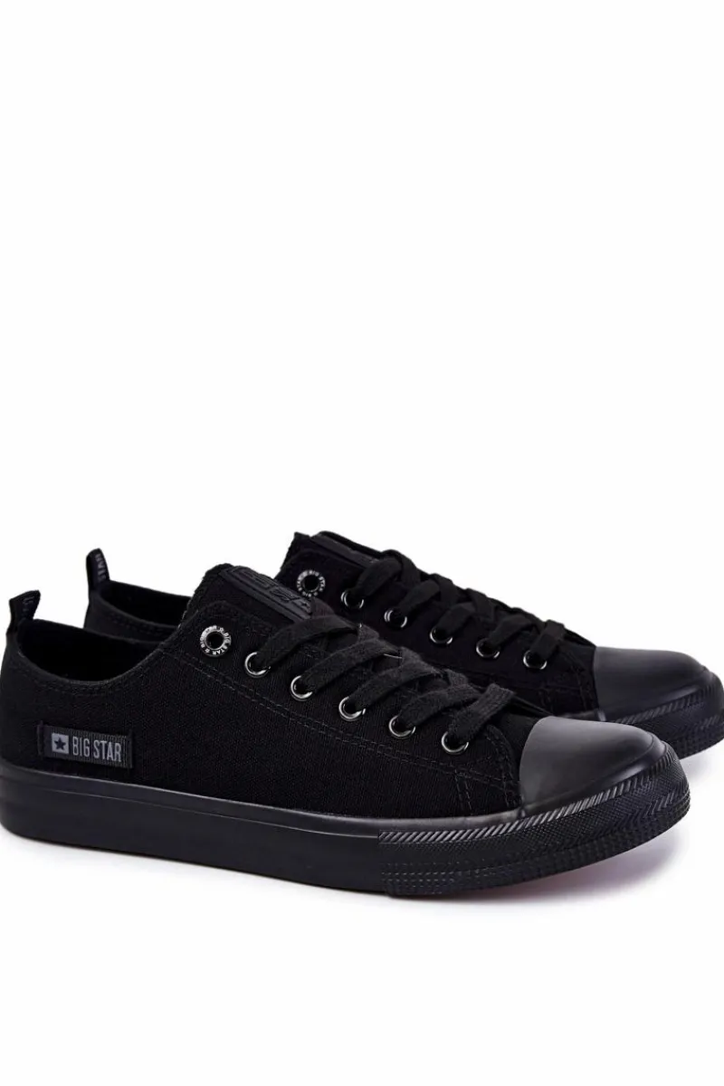 Big Star Shoes Męskie Niskie Materiałowe Trampki Big Star KK174007 Czarne