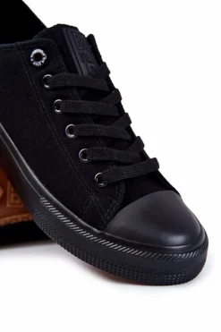 Big Star Shoes Męskie Niskie Materiałowe Trampki Big Star KK174007 Czarne