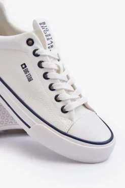 Discount Big Star Shoes Męskie Niskie Trampki Big Star NN174004 Białe