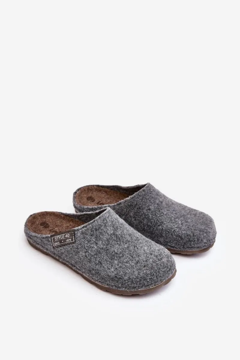 Online INBLU Męskie Obuwie Domowe Kapcie CR000015 Szare