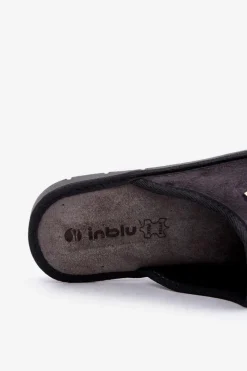 Klapki Męskie Klasyczne|Papcie Męskie></noscript>INBLU Męskie Obuwie Domowe Kapcie 9100002H Czarne