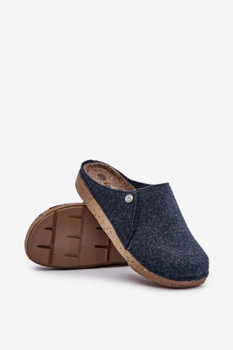 Klapki Męskie Klasyczne|Papcie Męskie>INBLU Męskie Obuwie Domowe Kapcie Klapki MT000011 Grantowe Niebieski