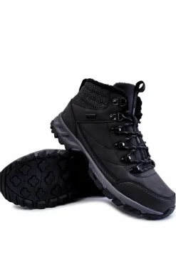 New Cross Jeans Męskie Ocieplane Botki Buty Trekkingowe KK1R4022C Czarne Czarny