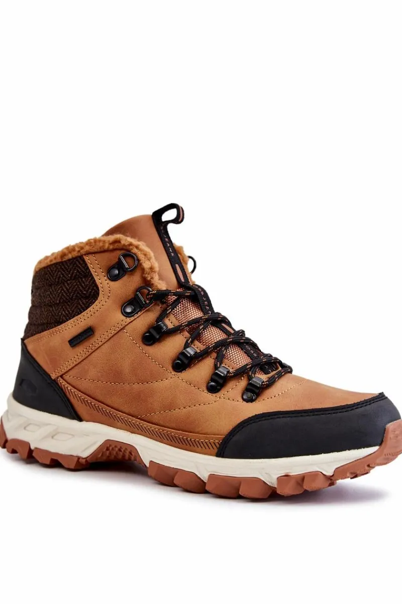 Obuwie Trekkingowe Męskie|Botki Męskie>Cross Jeans Męskie Ocieplane Botki Buty Trekkingowe KK1R4021C Camel