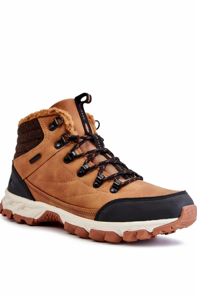 Obuwie Trekkingowe Męskie|Botki Męskie>Cross Jeans Męskie Ocieplane Botki Buty Trekkingowe KK1R4021C Camel
