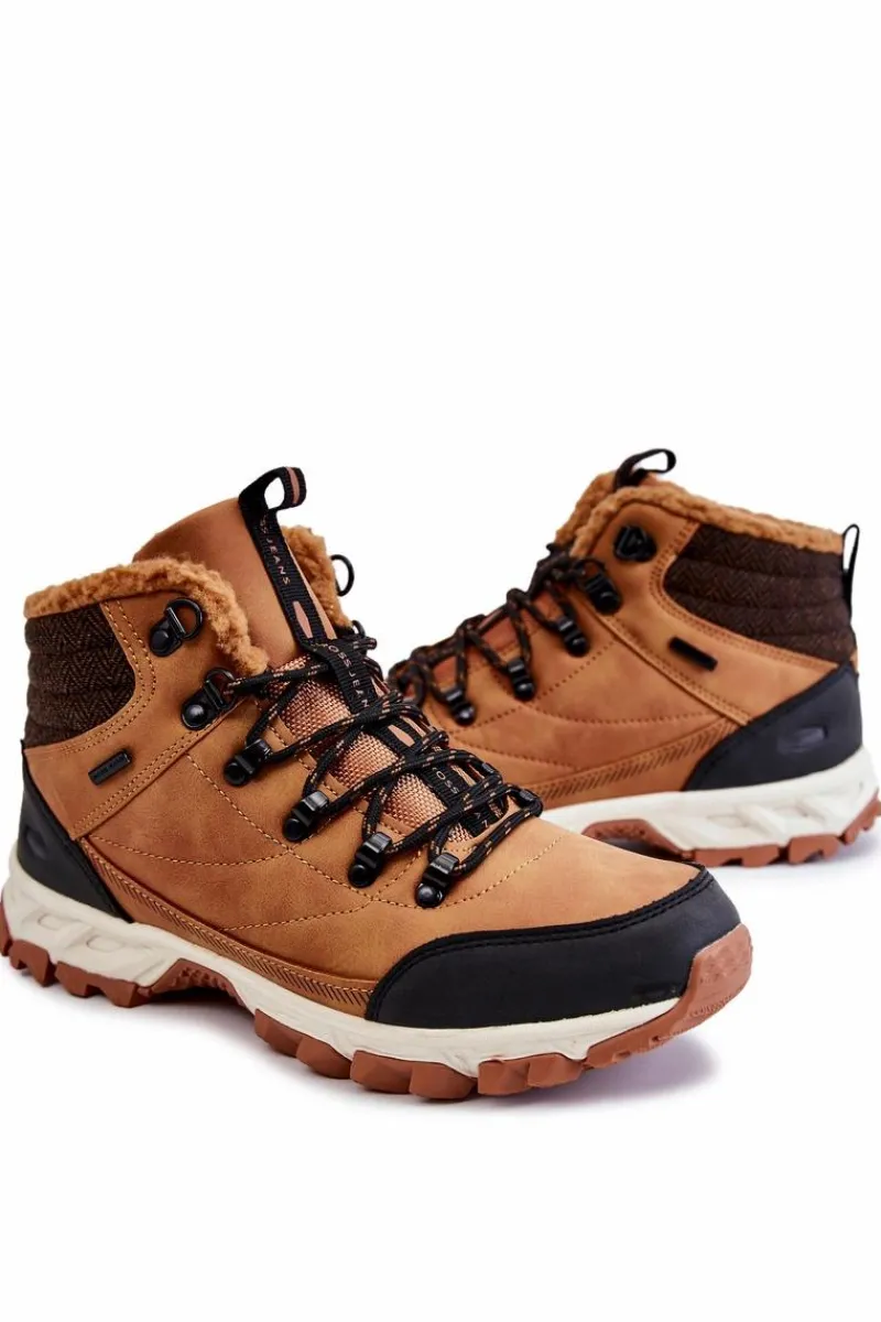 Obuwie Trekkingowe Męskie|Botki Męskie>Cross Jeans Męskie Ocieplane Botki Buty Trekkingowe KK1R4021C Camel