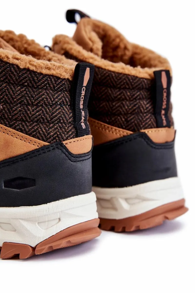 Obuwie Trekkingowe Męskie|Botki Męskie>Cross Jeans Męskie Ocieplane Botki Buty Trekkingowe KK1R4021C Camel