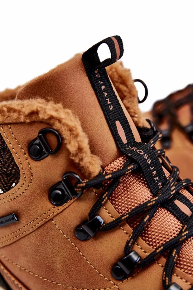 Obuwie Trekkingowe Męskie|Botki Męskie>Cross Jeans Męskie Ocieplane Botki Buty Trekkingowe KK1R4021C Camel