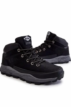 Botki Męskie>Lee Cooper Męskie Ocieplane Botki Trapery LCJ-22-01-1391 Czarne