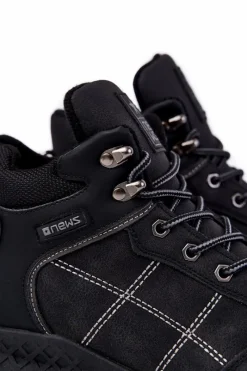 Outlet Evento Męskie Ocieplane Botki Trapery Czarne Allan