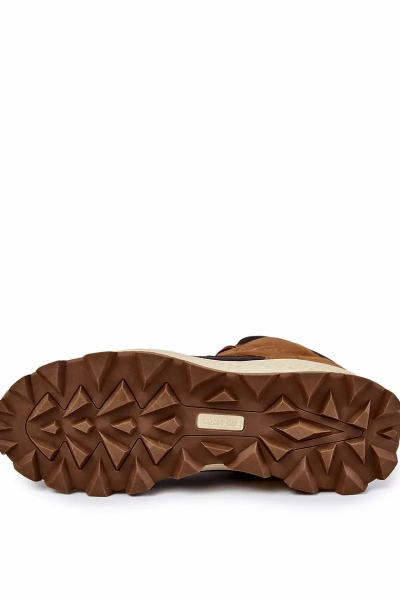 Discount Męskie Ocieplane Botki Trapery LCJ-22-01-1390 Camel Męskie Botki Męskie