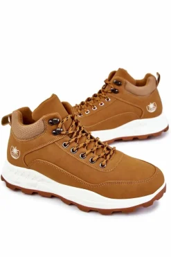 Outlet Boto Męskie Ocieplane Buty Trekkingowe Trapery Camel Otto