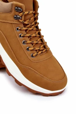 Outlet Boto Męskie Ocieplane Buty Trekkingowe Trapery Camel Otto