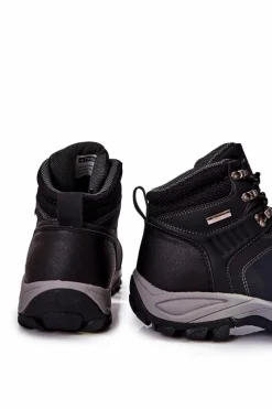 Hot Męskie Ocieplane Buty Trekkingowe Czarne Dannis Męskie Obuwie Trekkingowe Męskie