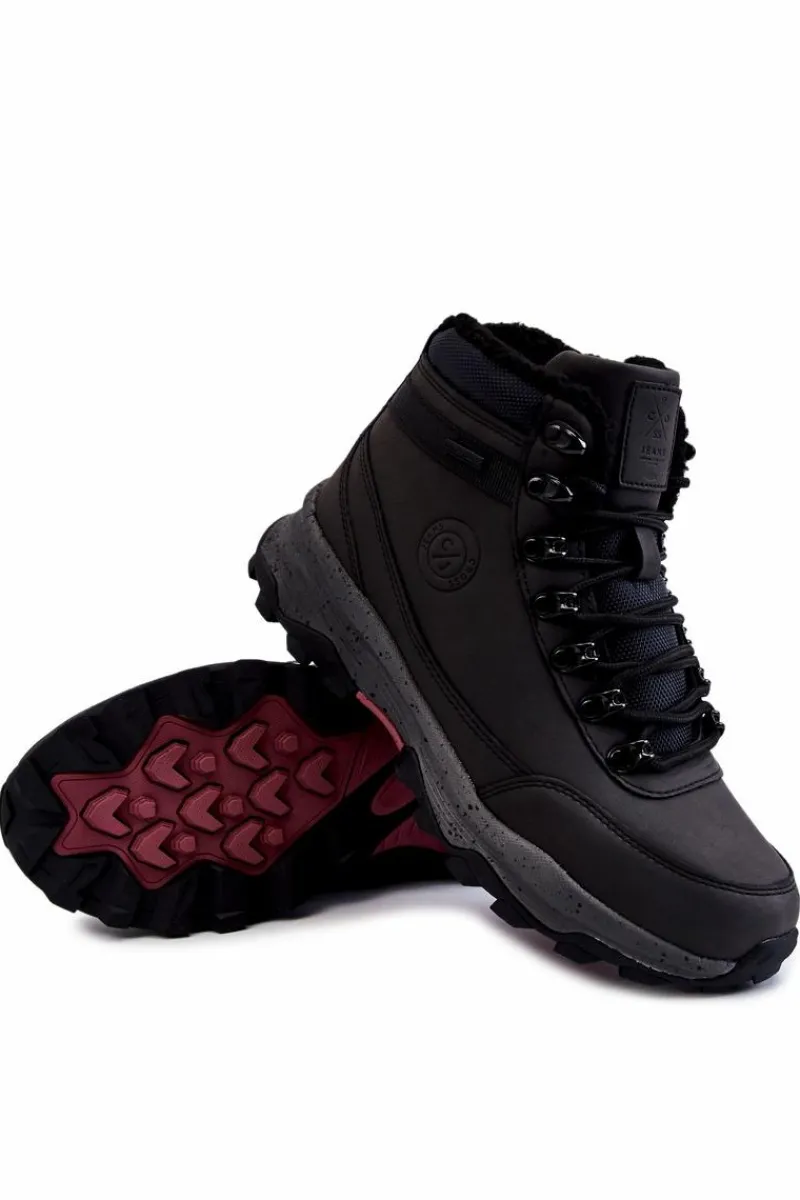 Obuwie Trekkingowe Męskie|Botki Męskie>Cross Jeans Męskie Ocieplane Buty Trekkingowe KK1R4027C Czarne