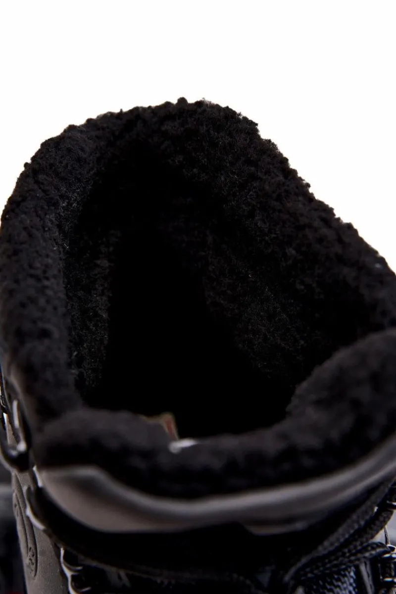 Obuwie Trekkingowe Męskie|Botki Męskie>Cross Jeans Męskie Ocieplane Buty Trekkingowe KK1R4027C Czarne