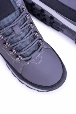 Online Boto Męskie Ocieplane Buty Trekkingowe Szare Newlans2