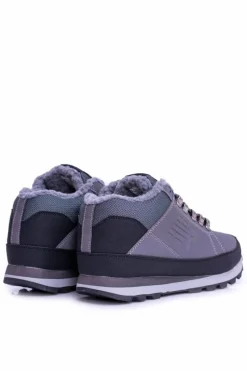 Online Boto Męskie Ocieplane Buty Trekkingowe Szare Newlans2