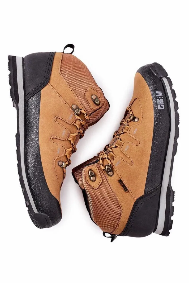 Obuwie Trekkingowe Męskie>Big Star Shoes Męskie Ocieplane Buty Trekkingowe Big Star EE174438 Camel