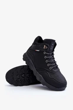 Outlet Evento Męskie Ocieplane Buty Trekkingowe Czarne Daviana