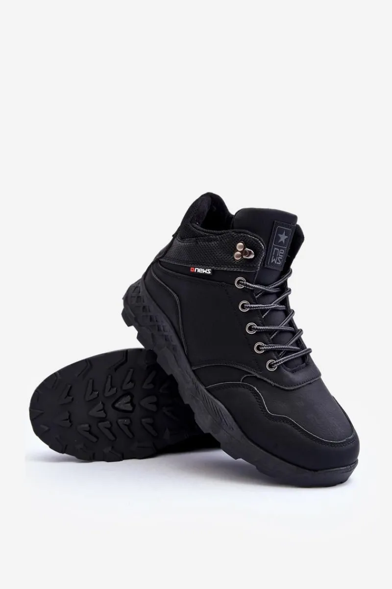 Outlet Evento Męskie Ocieplane Buty Trekkingowe Czarne Daviana