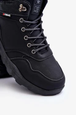 Outlet Evento Męskie Ocieplane Buty Trekkingowe Czarne Daviana