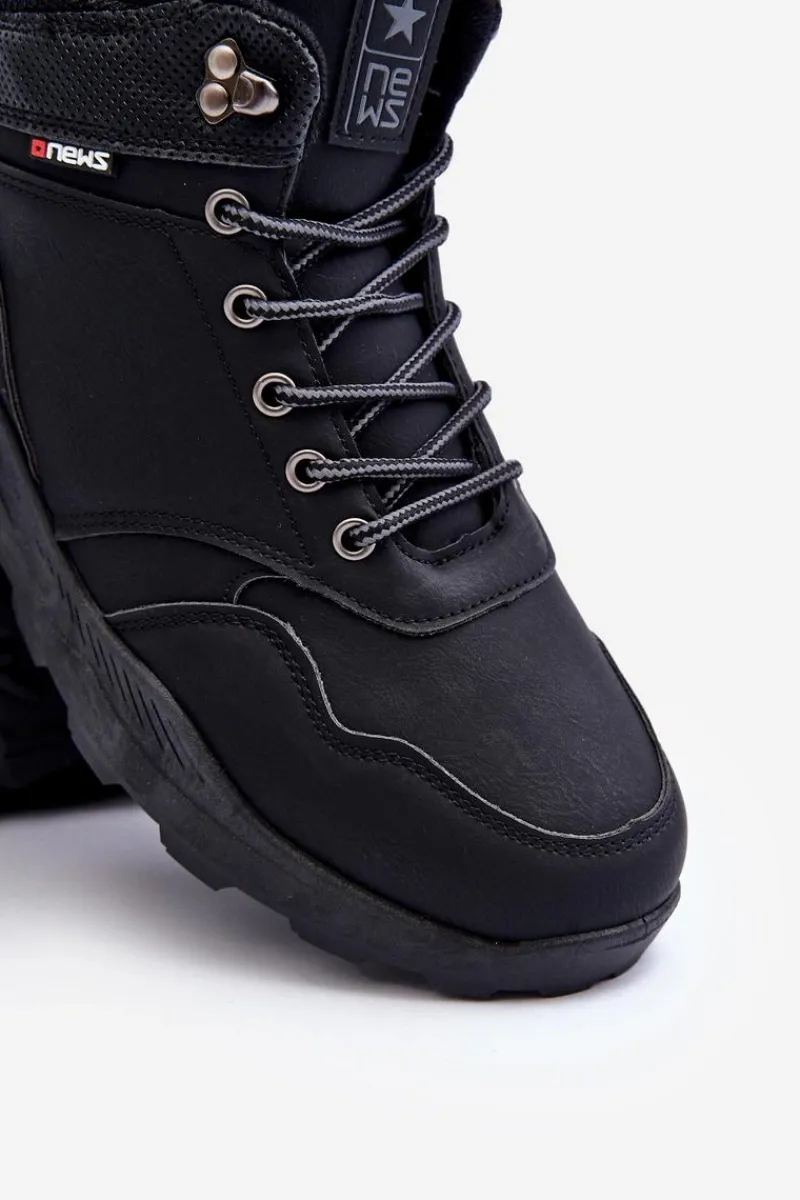 Outlet Evento Męskie Ocieplane Buty Trekkingowe Czarne Daviana