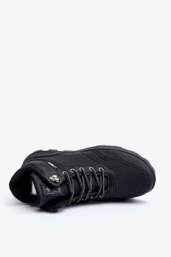 Outlet Evento Męskie Ocieplane Buty Trekkingowe Czarne Daviana