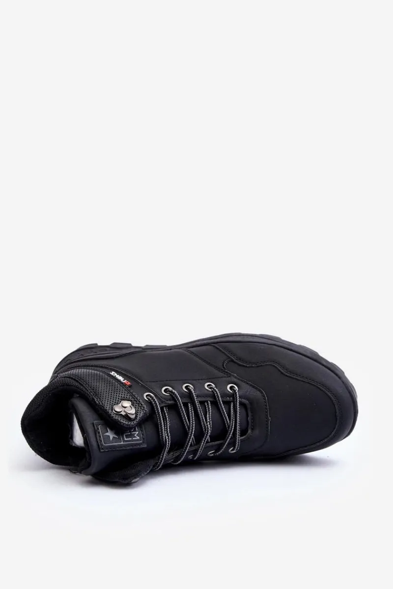 Outlet Evento Męskie Ocieplane Buty Trekkingowe Czarne Daviana