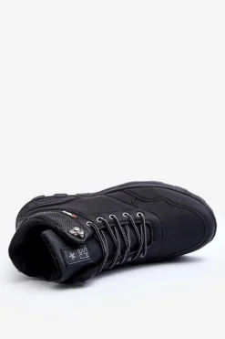 Outlet Evento Męskie Ocieplane Buty Trekkingowe Czarne Daviana