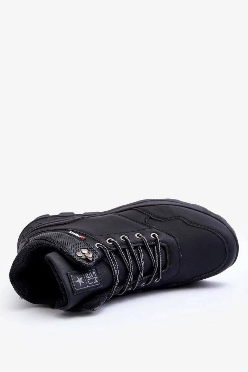 Outlet Evento Męskie Ocieplane Buty Trekkingowe Czarne Daviana